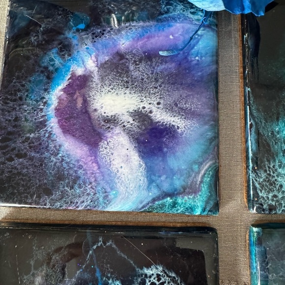 Galaxy Blue and Purple Coasters Set - Picture 2 of 5